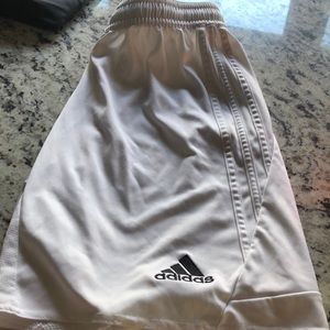 White adidas soccer shorts
